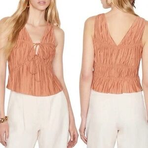 Frame Denim Rust Sleeveless Blouse